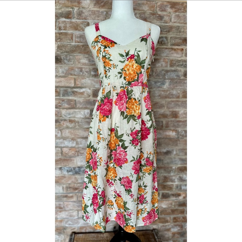 Cynthia Rowley Linen Floral Summer Dress